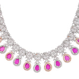 Sparkling Elegance Pink Teardrop CZ Jewellery Set