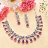 Sparkling Elegance Pink Teardrop CZ Jewellery Set