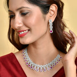 Sparkling Elegance Pink Teardrop CZ Jewellery Set