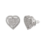 Sparkling Elegance Hearts CZ Stud Earrings