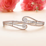 Sparkling Elegance Round Cut CZ Overlap Adjustable Bracelet