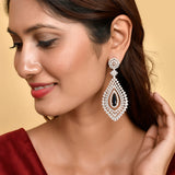 Sparkling Elegance Teardrop Zirconia Embellished Dangler Earrings