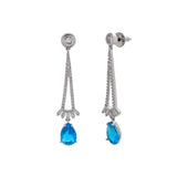 Sparkling Elegance Blue Cz Studded Drop Earrings