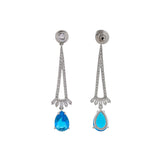 Sparkling Elegance Blue Cz Studded Drop Earrings