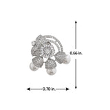 Sparkling Elegance Round Floral Cz Studded Earrings