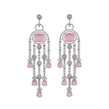 Sparkling Elegance Pink Cz Studded Dangler Earrings