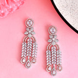 Sparkling Elegance White CZ Two Tone Plated Dangler Earrings