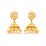 Gold Toned Traditional Jhumka Drop Earrings