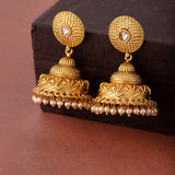 Gold Toned Traditional Jhumka Drop Earrings