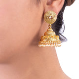 Gold Toned Traditional Jhumka Drop Earrings