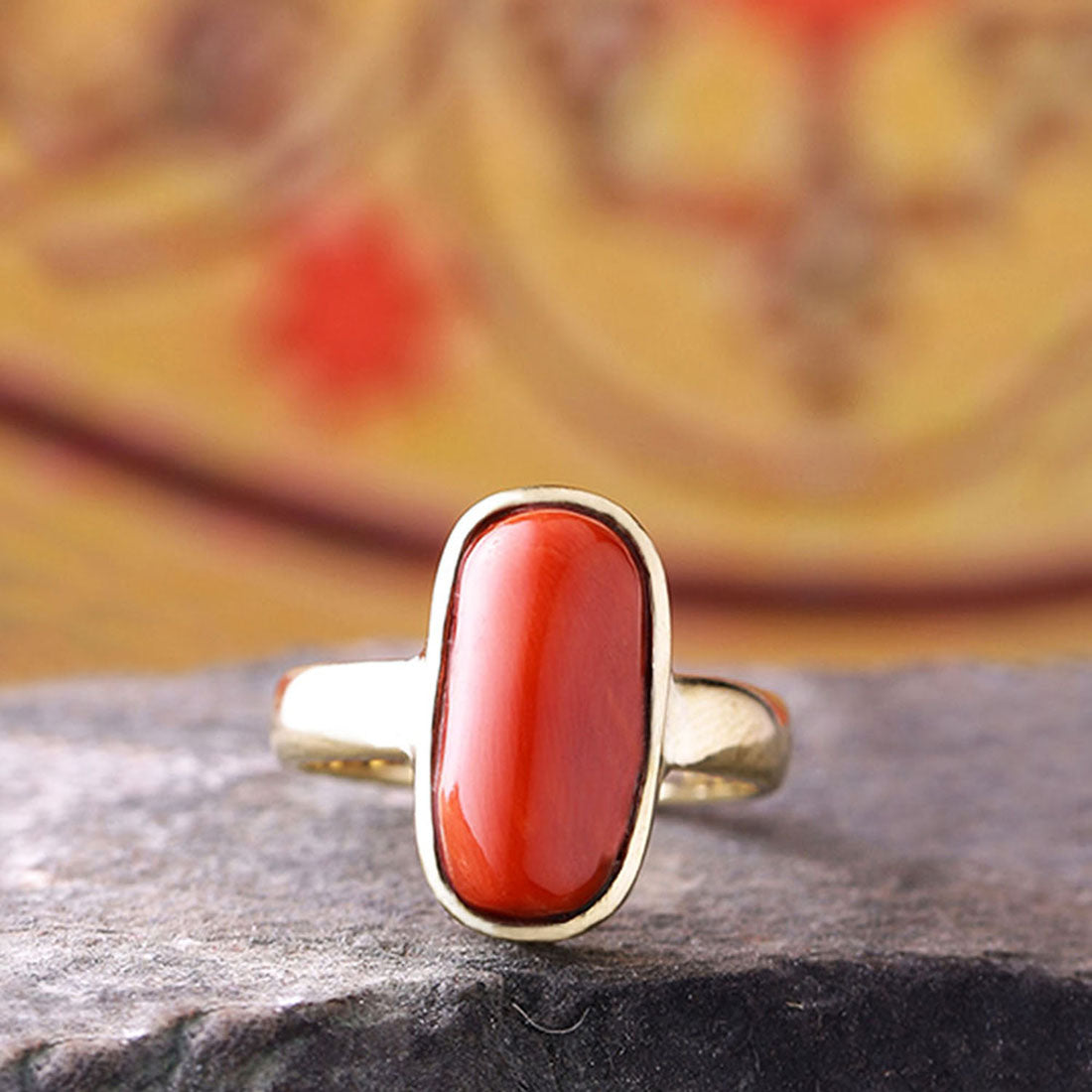 Natural Red Coral Ring For Astrology - Shraddha Shree Gems