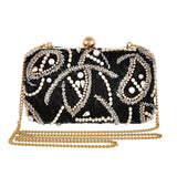 Trendy Bags Black Paisley Motifs Studded Clutch