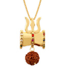 Kailasha Damru Rudraksha Pendant With Chain