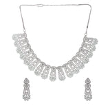 Triangle Cut CZ Adorned Silver Plated Brass Jewellery Set