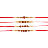 Pack of 4 Religious Rudraksha Rakhi Squad With Roli Chaawal Pack