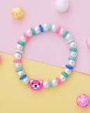 Cute Pearl Beads Embellishd Teddy Face Kids Rakhi