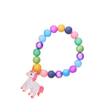 Pink Unicorn Kids Convertible Rakhi with Colorful Beads