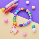 Pink Unicorn Kids Convertible Rakhi with Colorful Beads
