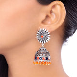 Kesar Beaded Jhumka Earrings