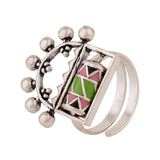 Adorned Spin Tribal Motifs Ring