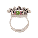 Adorned Spin Tribal Motifs Ring