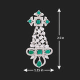 House of Royals Green and White Zircons Earrings