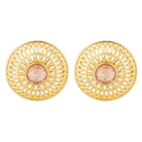 Golden Glitz Layered Circles Earrings