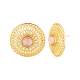 Golden Glitz Layered Circles Earrings