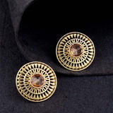 Golden Glitz Layered Circles Earrings