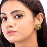 Golden Glitz Layered Circles Earrings