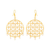 Jaali Pearl Filigree Gold Plated Earrings