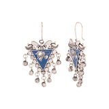 Indigo Affair Enameled Triangle Earrings