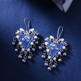 Indigo Affair Enameled Triangle Earrings