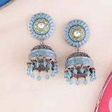 Gwalior Enameled Jhumka Drop Earrings