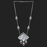 Tahira Peacock Sparkling Silver Necklace