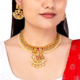 Utsav Red Stone Necklace Set