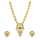 Festive Hues Peacock Gold-Based Oxidised Necklace Set