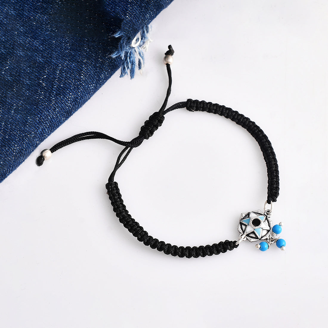 Send Blue N Silver Beaded Bracelet Gift Online Rs400  FlowerAura