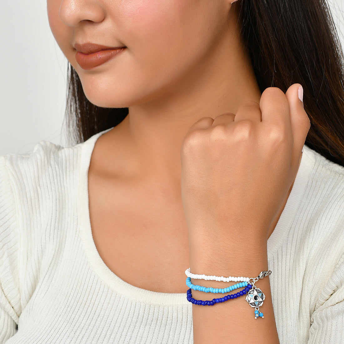 Buy Crescent Moon Star Bracelet in 925 Sterling Silver and 4mm Paracord  Online - AYA'S