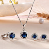 Sparkling Essentials Blue Round Cut CZ Box Set