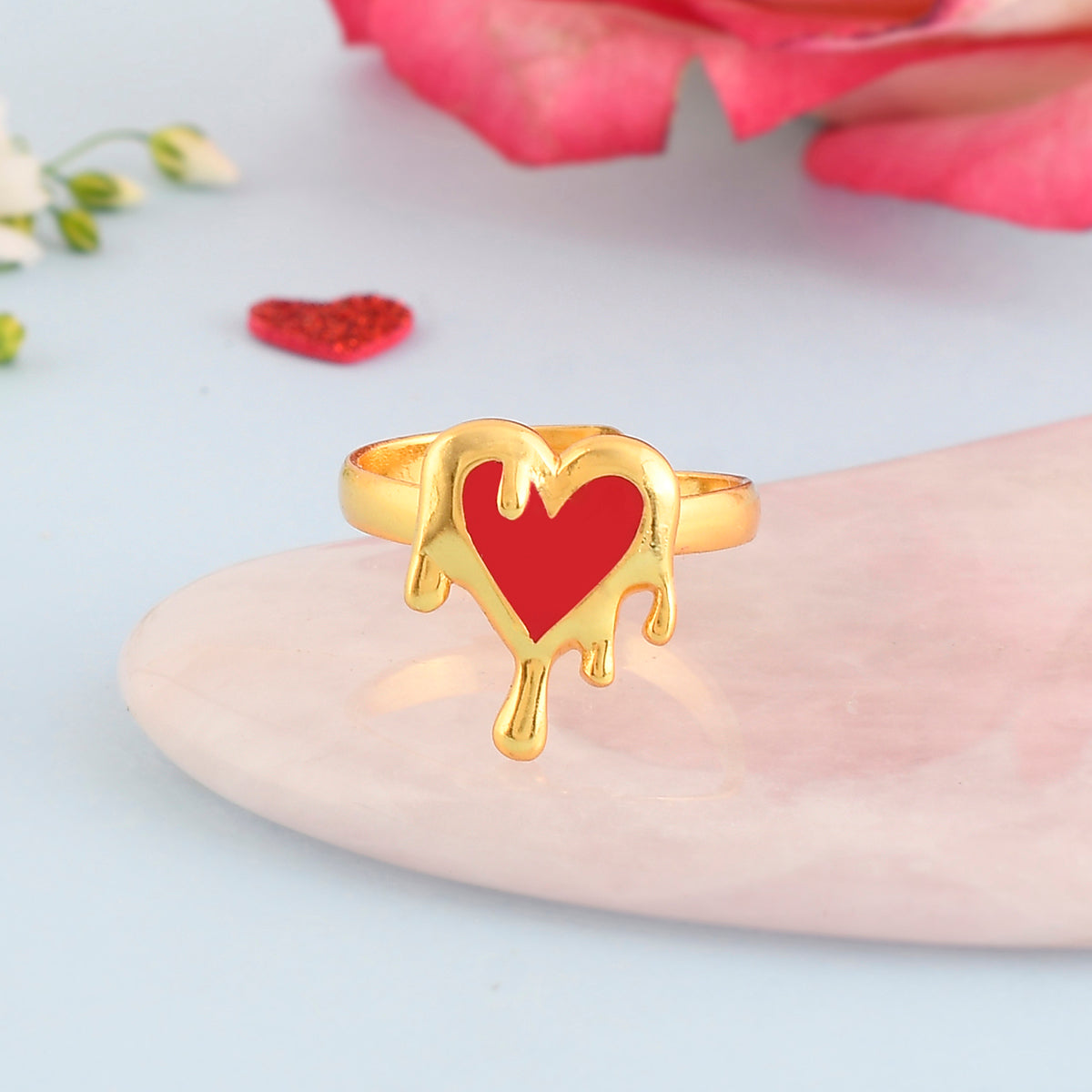 Vintage Red Heart Ring - CamillaBoutique