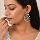 Elegant Abharan White Pearls Floral Earrings | Voylla