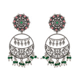 Abharan Pink Stones and Pearls Drop Earrings