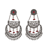 Abharan Pink Stones and Pearls Layered Drop Earrings