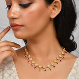 Abharan Yellow Gold Plated Lightly Embellished Jewellery Set