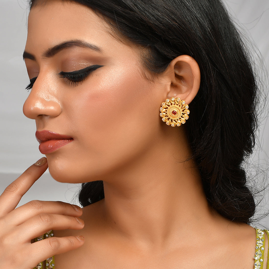 Buy AADITA GoldPlated Brass Gold Stud Earring For Women And Girls Online  at Best Prices in India  JioMart