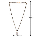 Sparkling Elegange White Round Cz Studded Gold Plated Mangalsutra Set