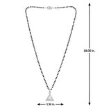 Sparkling Essential White Cz Studded Triangular Silver Mangalsutra Set