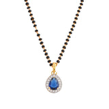 Sparkling Essentials Blue Teardrop Shaped Gold Plated Mangalsutra Set