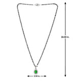 Sparkling Essentials Green Oval Silver Mangalsutra Set